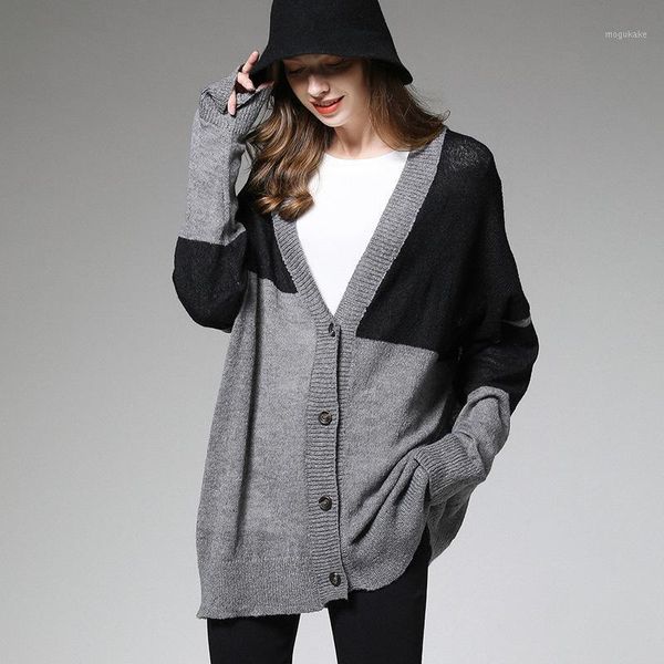 loulan queen 2020 autumn women's lazy wind contrast color knitted cardigan midi loose coat plus size casual1, White;black
loulan queen 2020 autumn women's lazy wind contrast color knitted cardigan midi loose coat plus size casual1, White;black