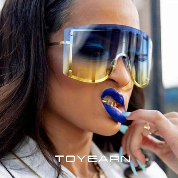 sunglasses toyearn luxury oversized brand designer fashion lady red rimless women vintage gradient sun glasses for female uv400, White;black
sunglasses toyearn luxury oversized brand designer fashion lady red rimless women vintage gradient sun glasses for female uv400, White;black