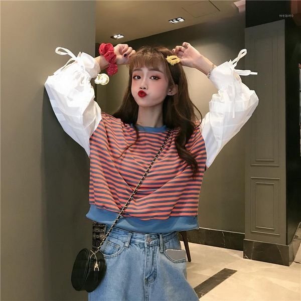 spring and autumn korean style loose long-sleeved striped high-waist sweatshirt women1, Black
spring and autumn korean style loose long-sleeved striped high-waist sweatshirt women1, Black