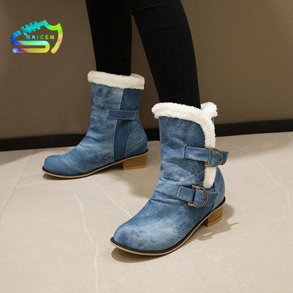 naicen ladies winter cool denim boots warm fur ankle snow boots women chunky heels women shoes size 34-43 platform gothic, Black
naicen ladies winter cool denim boots warm fur ankle snow boots women chunky heels women shoes size 34-43 platform gothic, Black
