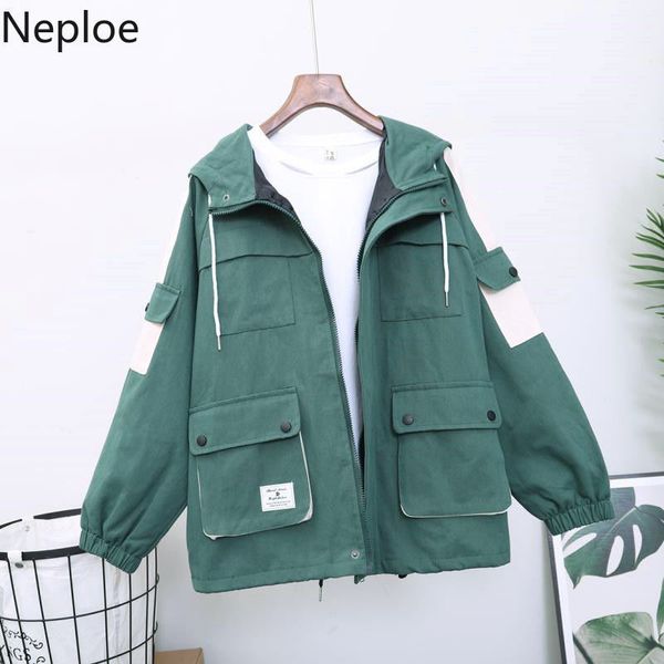 neploe contrast color hooded cargo jacket autumn new zipper coat women long sleeve safari style jackets outerwear 56003 201026, Black;brown
neploe contrast color hooded cargo jacket autumn new zipper coat women long sleeve safari style jackets outerwear 56003 201026, Black;brown