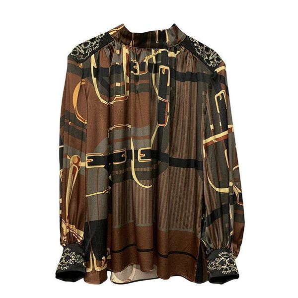 2020 women's retro lantern sleeve fashion printed shirt women stand collar chic long sleeve slim chiffon pullover, White
2020 women's retro lantern sleeve fashion printed shirt women stand collar chic long sleeve slim chiffon pullover, White