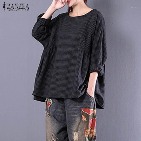 2020 zanzea women round neck long sleeve tartan casual retro check plaid blouse cotton linen pullover baggy shirt plus size1, White
2020 zanzea women round neck long sleeve tartan casual retro check plaid blouse cotton linen pullover baggy shirt plus size1, White