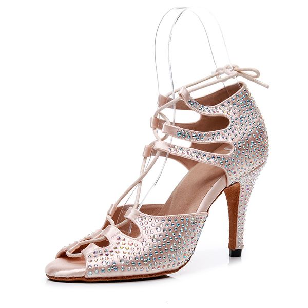 2021 new women silk lace up ballroom dance nude rhinestone latin dancing shoes for woman soft sole bachata salsa dance-shoes auhb, Black
2021 new women silk lace up ballroom dance nude rhinestone latin dancing shoes for woman soft sole bachata salsa dance-shoes auhb, Black