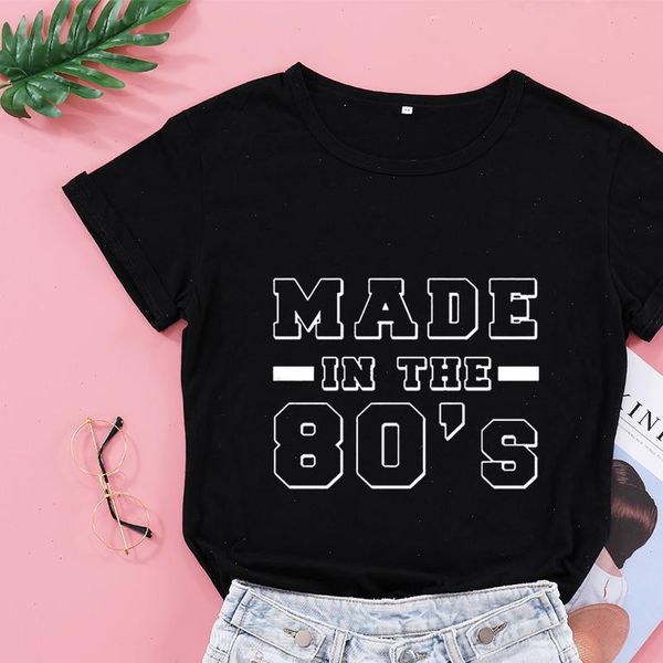 made in the 80s birthday party shirt funny letter cotton women tshirt short sleeve tees plus size o neck clothing, White
made in the 80s birthday party shirt funny letter cotton women tshirt short sleeve tees plus size o neck clothing, White