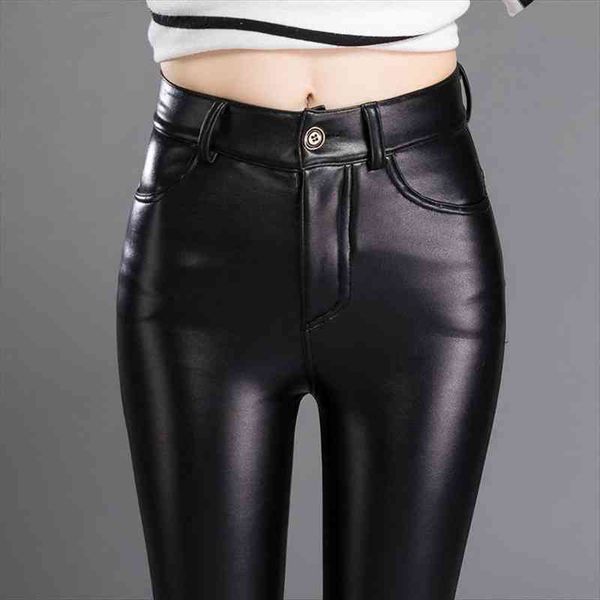 stretch fleece winter velvet trousers pu leather womens casual warm female pencil slim autumn high waist pants, Black;white
stretch fleece winter velvet trousers pu leather womens casual warm female pencil slim autumn high waist pants, Black;white