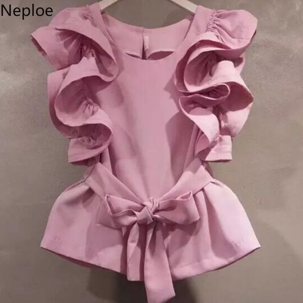 neploe sleeveless ruffles blouse korean sashes waist-controlled shirt summer sweet o-neck solid color blusas 43193 y200622, White
neploe sleeveless ruffles blouse korean sashes waist-controlled shirt summer sweet o-neck solid color blusas 43193 y200622, White