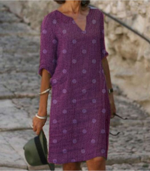 linen 2020 v-neck new dot fall print drs, Black;gray
linen 2020 v-neck new dot fall print drs, Black;gray