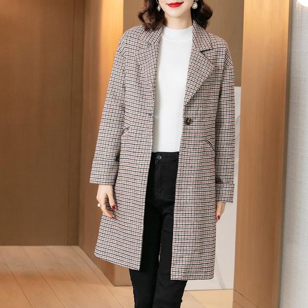 women's trench coats extra-large size 5xl coat for fall/winter 2021 mid-length plaid fashion suit collar, Tan;black
women's trench coats extra-large size 5xl coat for fall/winter 2021 mid-length plaid fashion suit collar, Tan;black