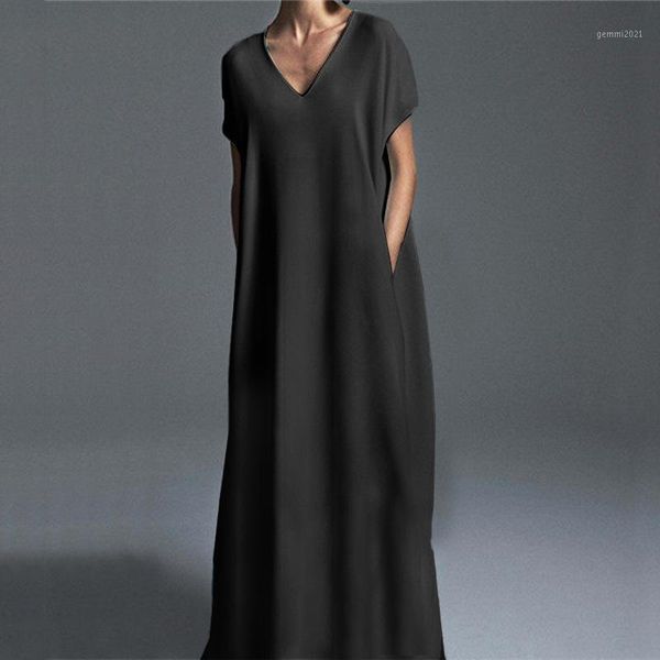 party dresses zanzea women loose long pockets dress vintage kaftan short sleeve sundress v-neck solid floor length plus size vestidos1, White;black
party dresses zanzea women loose long pockets dress vintage kaftan short sleeve sundress v-neck solid floor length plus size vestidos1, White;black