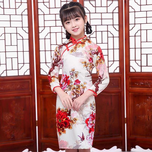 ethnic clothing long sleeve peony chinese traditional dress girls cheongsam qipao style cute baby, Red
ethnic clothing long sleeve peony chinese traditional dress girls cheongsam qipao style cute baby, Red