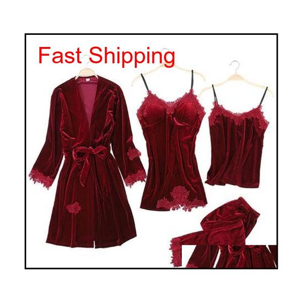 2019 gold velvet 4 pieces warm winter pajamas sets women lace bath robe pajamas sleepwear kit slee jllpcq home003
2019 gold velvet 4 pieces warm winter pajamas sets women lace bath robe pajamas sleepwear kit slee jllpcq home003