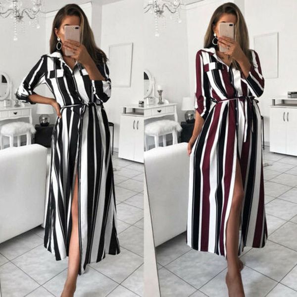 women striped long maxi button shirt dress evening party sleeve summer loose beach long dresses kg-436, Black;gray
women striped long maxi button shirt dress evening party sleeve summer loose beach long dresses kg-436, Black;gray