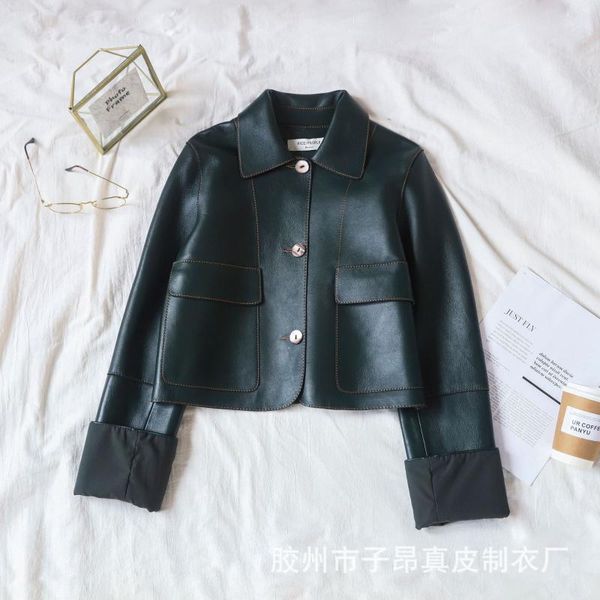 women's leather & faux ancient ways undertakes to brief paragraph sheep skin garment jacket head layer coat, Black
women's leather & faux ancient ways undertakes to brief paragraph sheep skin garment jacket head layer coat, Black