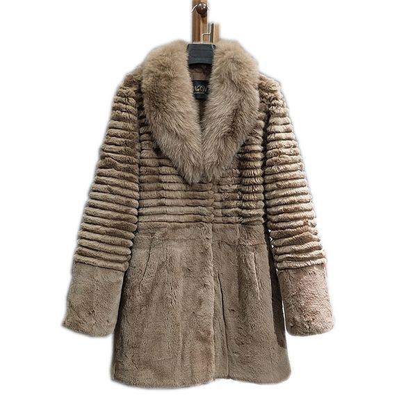 2020 women fur coat real fox fur collar long coat stripe nature pure genuine rabbit fur jacket factory outlet wholesale oem furx1019, Black
2020 women fur coat real fox fur collar long coat stripe nature pure genuine rabbit fur jacket factory outlet wholesale oem furx1019, Black
