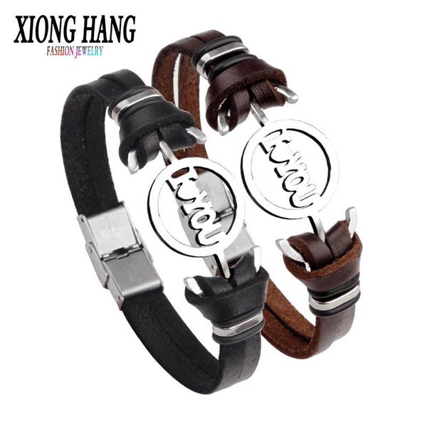 xionghang stainless steel woven leather bracelet character letter lovers bracelet men vintage jewelry fashion, Golden;silver
xionghang stainless steel woven leather bracelet character letter lovers bracelet men vintage jewelry fashion, Golden;silver