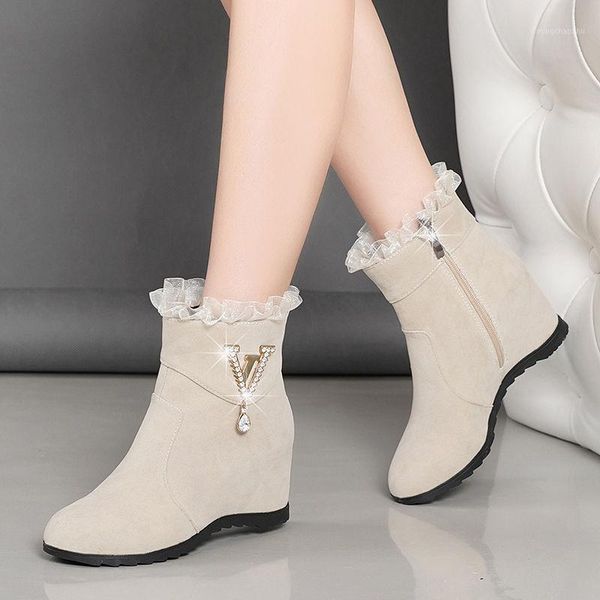 boots women snow 2021 winter female fashion crystal 7cm hight increase cotton girls sweet lace ruffles short1, Black
boots women snow 2021 winter female fashion crystal 7cm hight increase cotton girls sweet lace ruffles short1, Black
