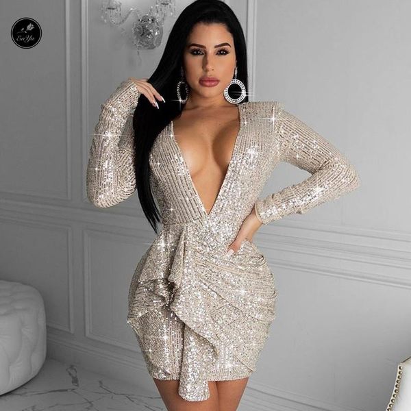 enyu s-4xl 2020 women crystal light mini dress full sleeve deep v-neck ruffles sheath dress night club new, Black;gray
enyu s-4xl 2020 women crystal light mini dress full sleeve deep v-neck ruffles sheath dress night club new, Black;gray