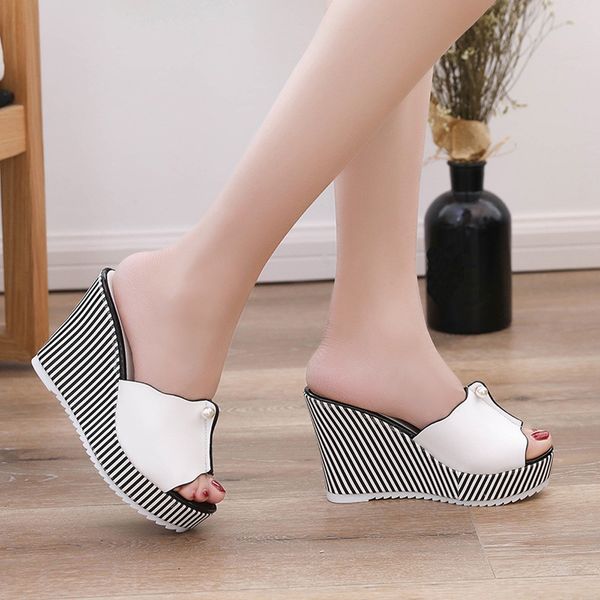 summer wedges sandals high heels beach slippers platform stripe pearl sandals flip flops women shoes sandalias mujer shoes, Black
summer wedges sandals high heels beach slippers platform stripe pearl sandals flip flops women shoes sandalias mujer shoes, Black