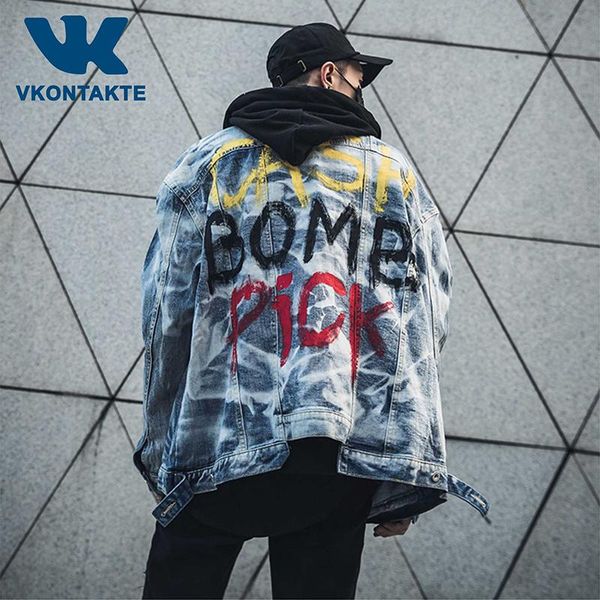 men's jackets men womens graffiti denim ripped holes vintage print letter casual jeans jacket distressed streetwear hip hop coat, Black;brown
men's jackets men womens graffiti denim ripped holes vintage print letter casual jeans jacket distressed streetwear hip hop coat, Black;brown