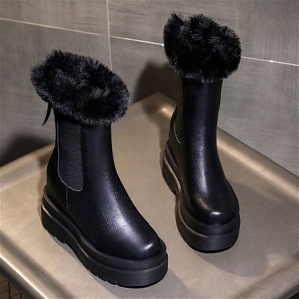 2021 new fall winter women mid-calf leather snow ladies ten-inch boots from zapatos de mujer 5by6, Black
2021 new fall winter women mid-calf leather snow ladies ten-inch boots from zapatos de mujer 5by6, Black