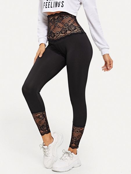 contrast lace sheer leggings 78fd#, Black
contrast lace sheer leggings 78fd#, Black