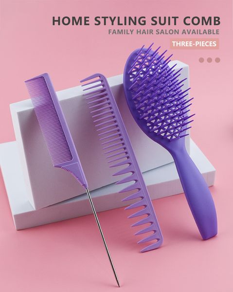 purple home styling suit comb professional hair scalp massage brush detangling hair comb kit barber styling tools set, Silver
purple home styling suit comb professional hair scalp massage brush detangling hair comb kit barber styling tools set, Silver
