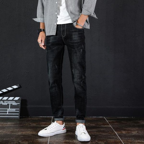 2021 new jeans for men, skinny jeans for young men, skinny young men, Blue