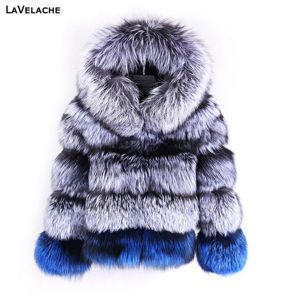 women's fur & faux lavelache 2021 real coat short jacket women natural silver coats female winter fashion parkas detachable collar, Black
women's fur & faux lavelache 2021 real coat short jacket women natural silver coats female winter fashion parkas detachable collar, Black