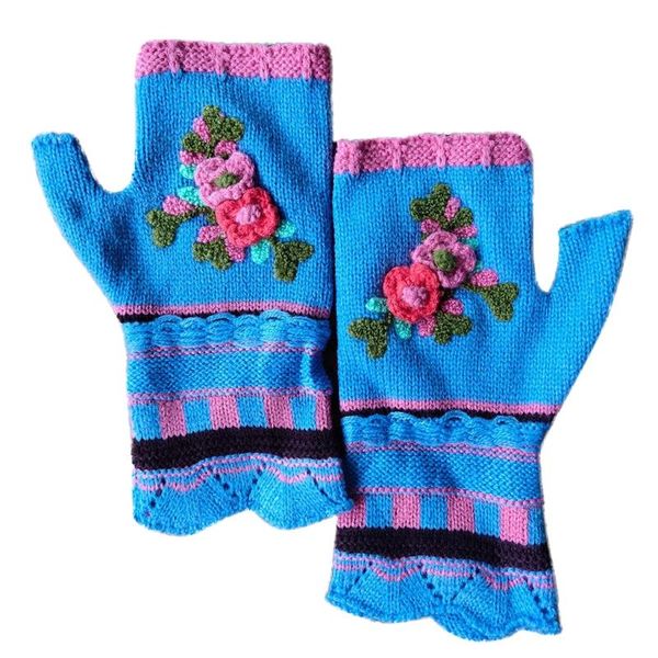 five fingers gloves women multicolor jacquard floral fingerless knitted thumb hole mittens d0ub, Blue;gray
five fingers gloves women multicolor jacquard floral fingerless knitted thumb hole mittens d0ub, Blue;gray
