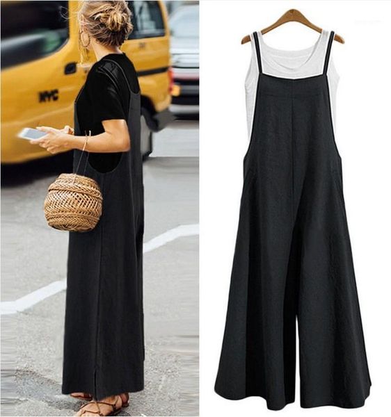 2020 explosion models cotton and linen strap trousers loose solid color strap wide leg pants women's casual jumpsuit1, Black;white
2020 explosion models cotton and linen strap trousers loose solid color strap wide leg pants women's casual jumpsuit1, Black;white
