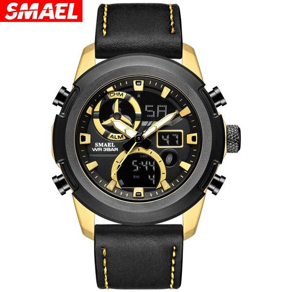 smael trendy sportswear men's watch multifunctional leather waterproof quartz watch outdoor luminous watch, Slivery;brown
smael trendy sportswear men's watch multifunctional leather waterproof quartz watch outdoor luminous watch, Slivery;brown