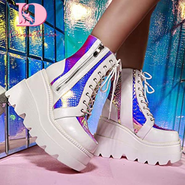 boots doratasia 2021 women's high platform fashion colorful ladies wedges ankle women party heels woman shoes, Black
boots doratasia 2021 women's high platform fashion colorful ladies wedges ankle women party heels woman shoes, Black