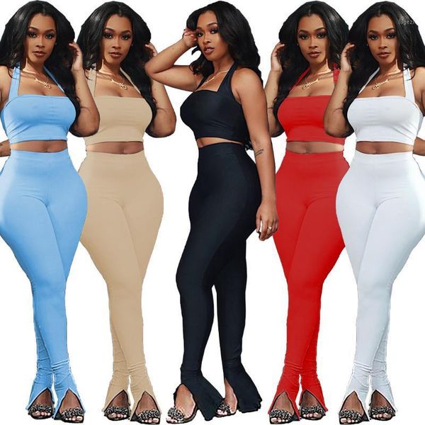 echoine women solid two piece set tracksuit halter neck crop split flare pants suit fitness outfit matching streetwear1, Gray
echoine women solid two piece set tracksuit halter neck crop split flare pants suit fitness outfit matching streetwear1, Gray