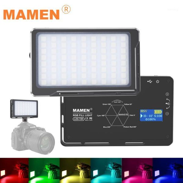 mamen 72 mini led video light rgb 1000k-9000k on camera phone dslr shooting studio lighting protable built-in battery cri>961
mamen 72 mini led video light rgb 1000k-9000k on camera phone dslr shooting studio lighting protable built-in battery cri>961