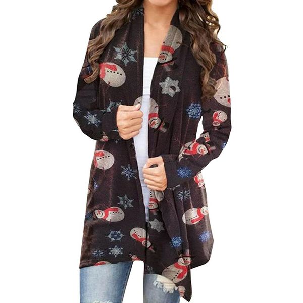 womens christmas snowman printed jacket open front long sleeve loose thin cardigan casual baggy coat plus size, Black;brown
womens christmas snowman printed jacket open front long sleeve loose thin cardigan casual baggy coat plus size, Black;brown