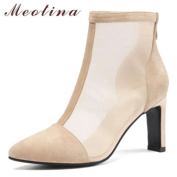 meotina autumn ankle boots women genuine leather cutout thick high heels short boots kid suede mesh zipper shoes lady summer 39, Black
meotina autumn ankle boots women genuine leather cutout thick high heels short boots kid suede mesh zipper shoes lady summer 39, Black