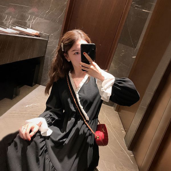 2021 new lace full sleeve long fairy black v-neck women slim midi dress autumn one-piece wedding party south korea clothes 1sdv, Black;gray
2021 new lace full sleeve long fairy black v-neck women slim midi dress autumn one-piece wedding party south korea clothes 1sdv, Black;gray