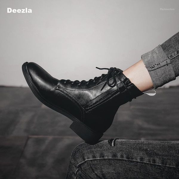 boots deezla autumn women 2021 fashion shoes woman leather lace up ankle side zipper motorcycle female black 431
boots deezla autumn women 2021 fashion shoes woman leather lace up ankle side zipper motorcycle female black 431