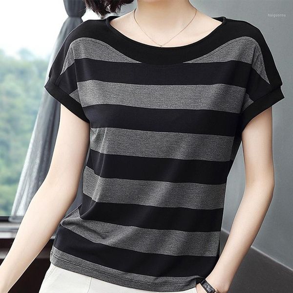 cotton black striped women summer loose t-shirts 2020 female plus size short sleeve casual o-neck modal t shirt ladies soft 1, White
cotton black striped women summer loose t-shirts 2020 female plus size short sleeve casual o-neck modal t shirt ladies soft 1, White