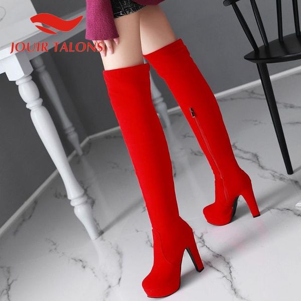 jouir talons women shoes concise spike heels flock red zipper thigh high boots platform autumnn winter, Black
jouir talons women shoes concise spike heels flock red zipper thigh high boots platform autumnn winter, Black
