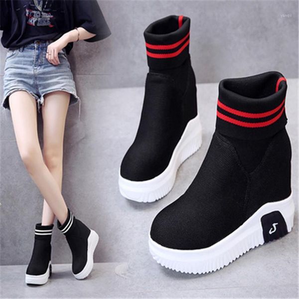 boots 2021 autumn sock woman 11 cm hided wedge platform female casual shoes lady knitting short ankle boots1, Black
boots 2021 autumn sock woman 11 cm hided wedge platform female casual shoes lady knitting short ankle boots1, Black