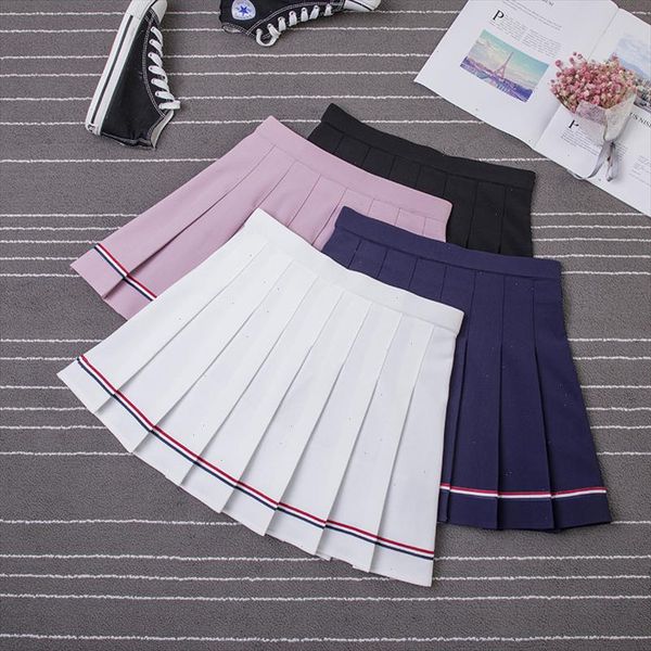cotton new summer college wind stripes contrast color skirt women harajuku cotton loose high elastic sweet pink pleated skirt, Black
cotton new summer college wind stripes contrast color skirt women harajuku cotton loose high elastic sweet pink pleated skirt, Black