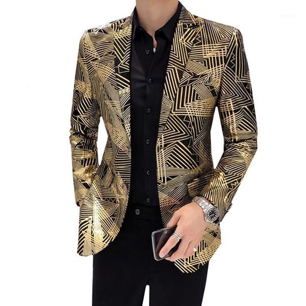men blazer luxury gold stripes print business casual blazers slim fit male suit jacket dj singer prom dress coat plus size m-5xl1, White;black
men blazer luxury gold stripes print business casual blazers slim fit male suit jacket dj singer prom dress coat plus size m-5xl1, White;black
