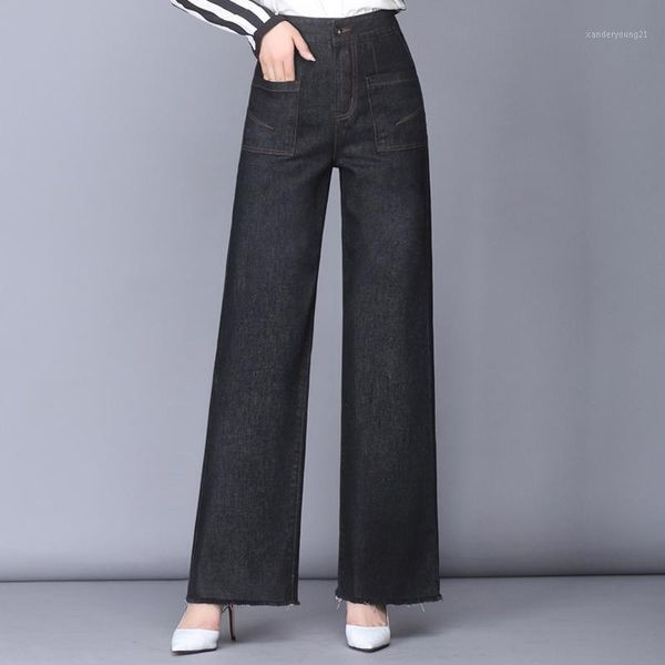 women's jeans fashion denim casual cotton blend wide leg pants for women plus size high waist spring autumn full length dyq08061, Blue
women's jeans fashion denim casual cotton blend wide leg pants for women plus size high waist spring autumn full length dyq08061, Blue