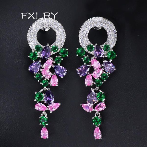 fxlry new design romantic white color cubic zircon long retro earrings circle geometric zircon earrings bridal dinner jewelry, Silver
fxlry new design romantic white color cubic zircon long retro earrings circle geometric zircon earrings bridal dinner jewelry, Silver