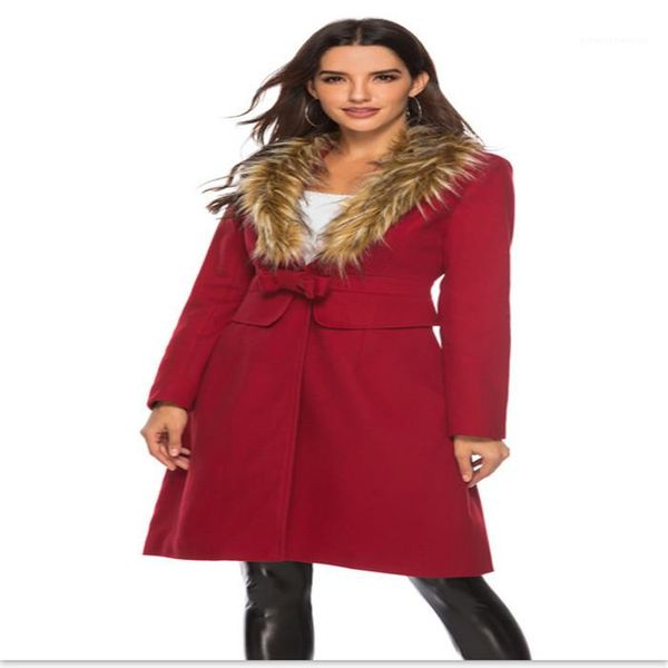 womens deep v neck fur collar winter coats solid color casual women wool blends jackets with bow loose wool blends, Black
womens deep v neck fur collar winter coats solid color casual women wool blends jackets with bow loose wool blends, Black