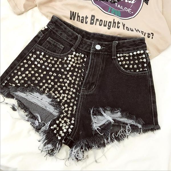 women streetwear punk rivet ripped jeans shorts pockets spring summer tassel shorts hole wide leg jeans s/xl k12801, White;black
women streetwear punk rivet ripped jeans shorts pockets spring summer tassel shorts hole wide leg jeans s/xl k12801, White;black