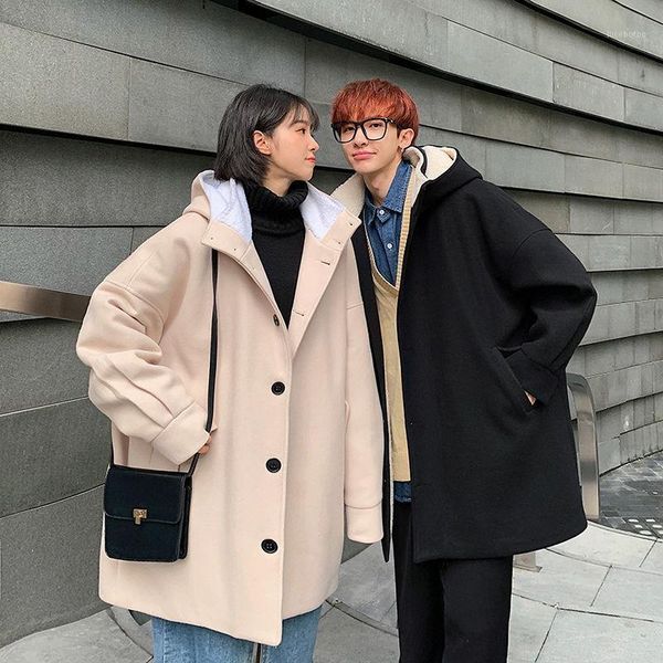 men's wool & blends korean style hooded woolen coat men's warm and fashionable casual long men loose oversize mens overcoat1, Black
men's wool & blends korean style hooded woolen coat men's warm and fashionable casual long men loose oversize mens overcoat1, Black