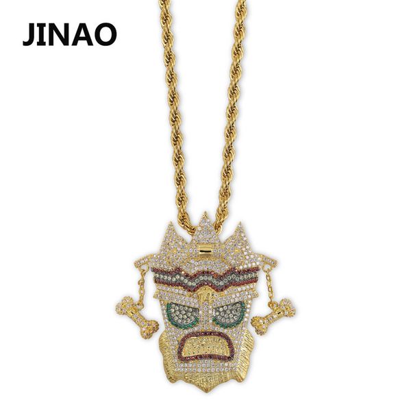 jinao cubic zircon iced out chain gold fashion uka mask pendant necklace hip hop jewelry statement necklaces for man women gifts 201014, Silver
jinao cubic zircon iced out chain gold fashion uka mask pendant necklace hip hop jewelry statement necklaces for man women gifts 201014, Silver
